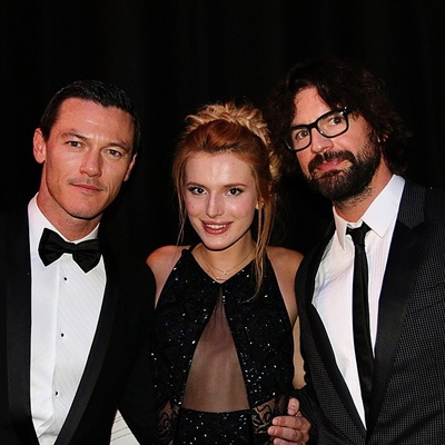 "This beautiful trio are wonderful amfAR supporters. It was such a pleasure to have you join us for #amfARMilano last night Luke Evans, @bellathorne and Gale Harold III." - Instagram, September 21st, 2014
